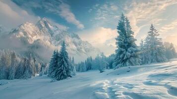 bellissimo inverno natura paesaggio sorprendente montagna foto