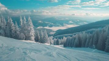 bellissimo inverno natura paesaggio sorprendente montagna foto