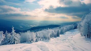 bellissimo inverno natura paesaggio sorprendente montagna foto