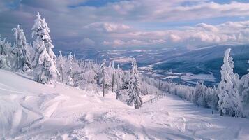 bellissimo inverno natura paesaggio sorprendente montagna foto