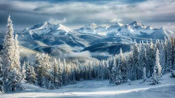 bellissimo inverno natura paesaggio sorprendente montagna foto