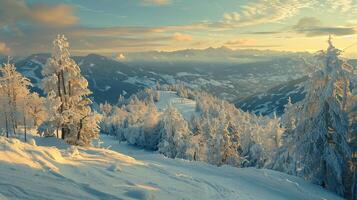 bellissimo inverno natura paesaggio sorprendente montagna foto