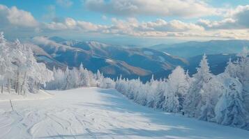 bellissimo inverno natura paesaggio sorprendente montagna foto