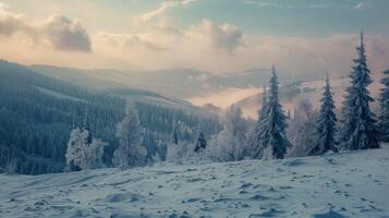 bellissimo inverno natura paesaggio sorprendente montagna foto