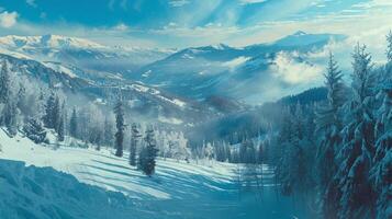 bellissimo inverno natura paesaggio sorprendente montagna foto