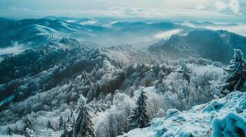 bellissimo inverno natura paesaggio sorprendente montagna foto