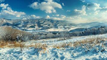 bellissimo inverno natura paesaggio sorprendente montagna foto