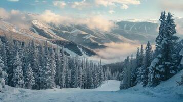 bellissimo inverno natura paesaggio sorprendente montagna foto