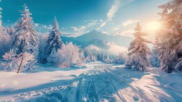 bellissimo inverno natura paesaggio sorprendente montagna foto