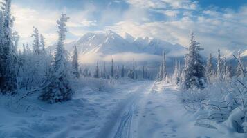 bellissimo inverno natura paesaggio sorprendente montagna foto