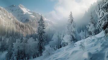 bellissimo inverno natura paesaggio sorprendente montagna foto