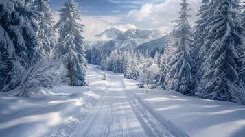 bellissimo inverno natura paesaggio sorprendente montagna foto