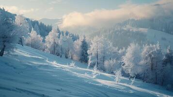 bellissimo inverno natura paesaggio sorprendente montagna foto