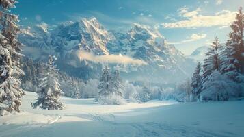 bellissimo inverno natura paesaggio sorprendente montagna foto