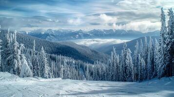 bellissimo inverno natura paesaggio sorprendente montagna foto