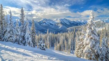 bellissimo inverno natura paesaggio sorprendente montagna foto