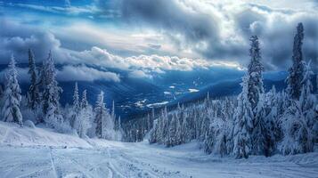 bellissimo inverno natura paesaggio sorprendente montagna foto