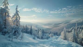 bellissimo inverno natura paesaggio sorprendente montagna foto