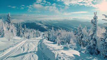 bellissimo inverno natura paesaggio sorprendente montagna foto