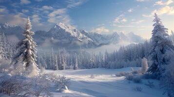 bellissimo inverno natura paesaggio sorprendente montagna foto