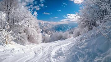 bellissimo inverno natura paesaggio sorprendente montagna foto