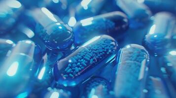 blu antibiotico pillola nel laboratorio collezione foto