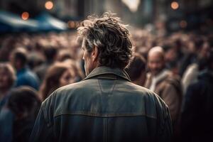 uomo nel il folla. neurale Rete foto