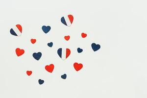 cuori nel il colori di il francese bandiera foto