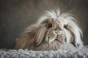 Olanda lop coniglio, soffice pelliccia, carino espressione. foto