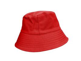 rosso secchio cappello isolato su un' bianca sfondo foto