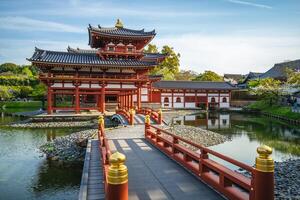 Fenice sala e jodo shiki giardino di byodoin nel kyoto, Giappone foto