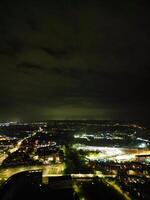 notte aereo Visualizza di illuminato storico centrale bedford città di Inghilterra UK. aprile 5°, 2024 foto