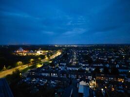 notte aereo Visualizza di illuminato storico centrale bedford città di Inghilterra UK. aprile 5°, 2024 foto