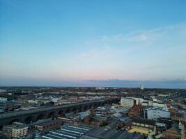 aereo città centro edifici di Birmingham centrale città di Inghilterra unito regno durante tramonto. marzo 30, 2024 foto