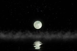 il pieno Luna nel il buio notte. foto