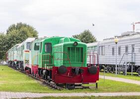 tiro di il Vintage ▾ vecchio locomotiva. trasporto foto