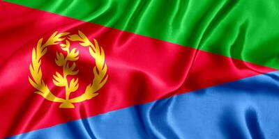 bandiera di eritrea seta avvicinamento foto