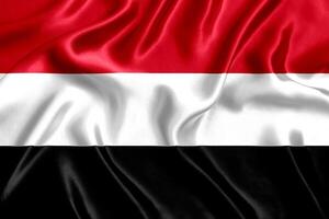 bandiera di yemen seta avvicinamento foto