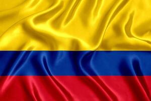 bandiera di Colombia seta avvicinamento foto