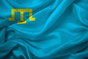 della Crimea tatar bandiera con emblema foto