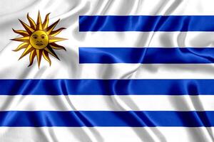 bandiera di Uruguay seta avvicinamento foto