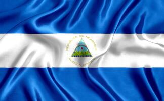 bandiera di Nicaragua seta avvicinamento foto