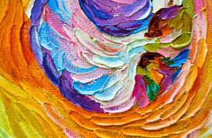 colorato astratto olio pittura arte sfondo. struttura di tela e olio. foto