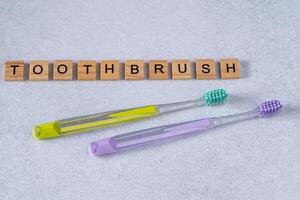 nuovo spazzolini da denti. dentale sfondo foto