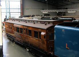 York nel il UK su 30 marzo 2024. un' Visualizza di un' locomotiva nel il nazionale ferrovia Museo foto