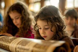 ebraico bambini Torah studia tradizione e apprendimento nel unità foto