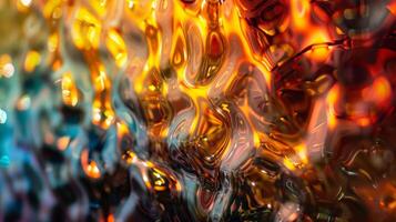 il fiamme riflettere via il multidimensionale superficie di il arte pezzo la creazione di un' ipnotizzante e dinamico Schermo. 2d piatto cartone animato foto