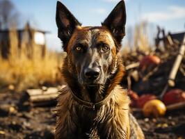 ai generato ritratto di belga pastore malinois dettagliato foto generativo ai