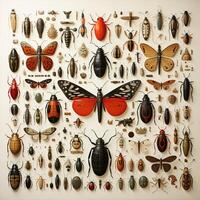 ai generato orfismo struttura di vario insetti modello generativo ai foto