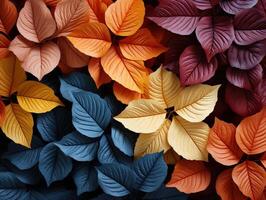 ai generato colorato le foglie struttura generativo ai foto